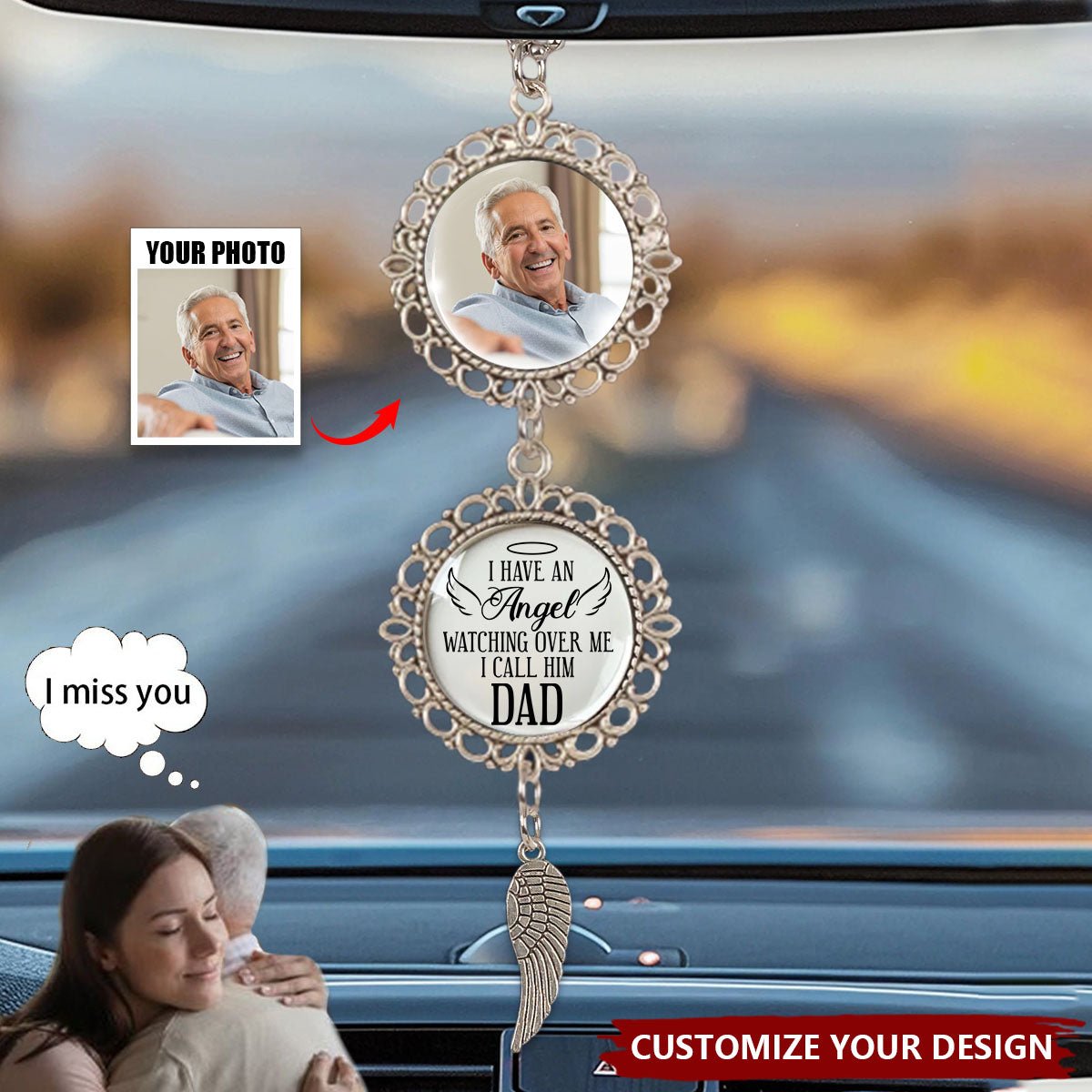 Custom Photo A Life Well Lived - Memorial Personalized Car Ornament - Image 3