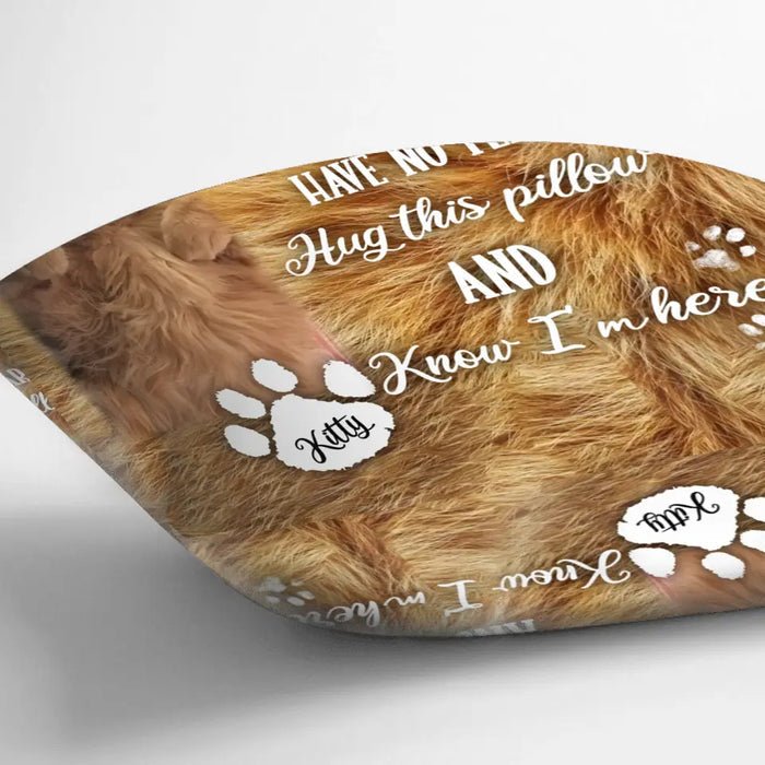 Custom Personalized Memorial Cat Pillow Cover - Upload Photo - Memorial Gift Idea for Cat Owners - When You Miss Me, Have No Fear Hug This Pillow - Image 2