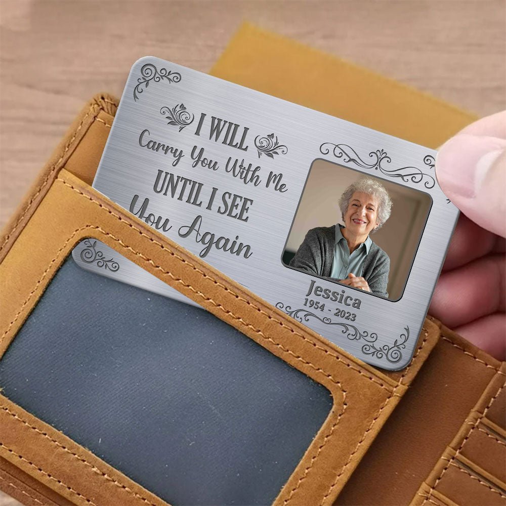 Personalized Memorial Custom Photo Not A Day Goes By That You Are Not Missed Wallet Card - Image 2