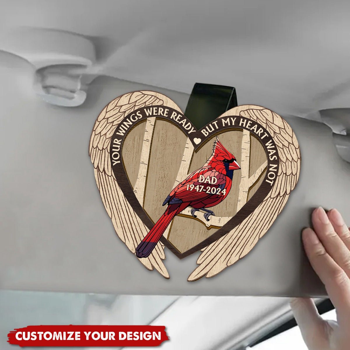 Memorial Bird I'm Always With You - Personalized Car Visor Clip - Image 2