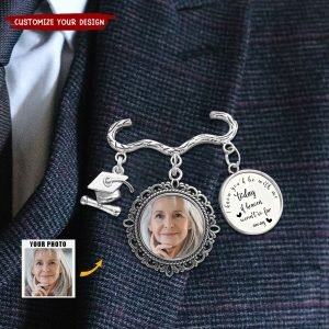 Personalized Antique Graduation Cap Memorial Tassel Brooch Pin with Photo Charm Grad Ceremony Sympathy Gift for Class of 2025 Graduates