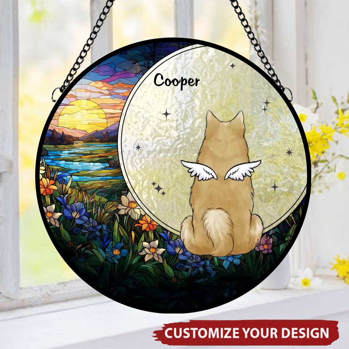 Forever In My Heart - Memorial Personalized Stained Glass Window Ornament - Image 2