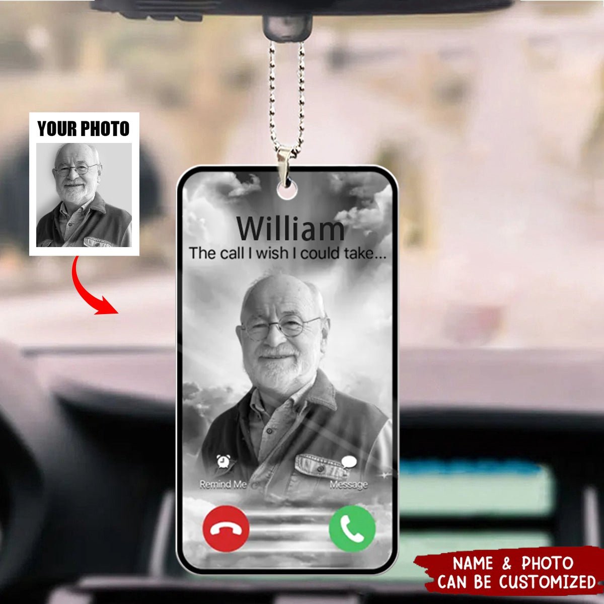 Custom Photo Stay In Our Hearts Forever - Memorial Personalized Car Ornament - Image 2