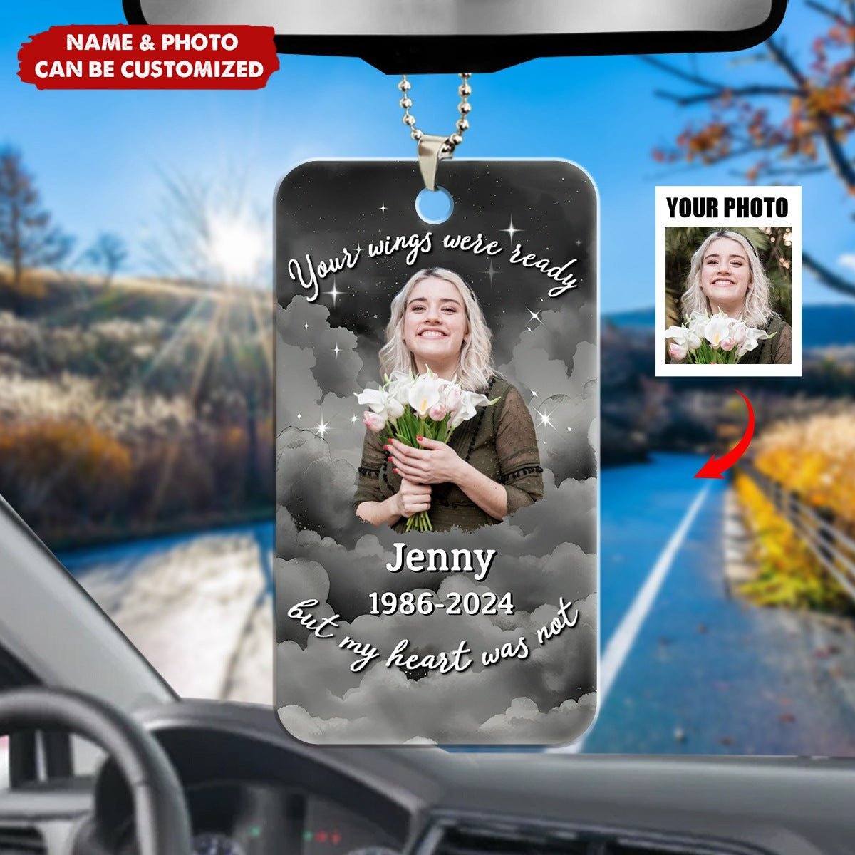 Custom Photo Memorial Your Wings Were Ready - Personalized Acrylic Ornamemt - Image 3