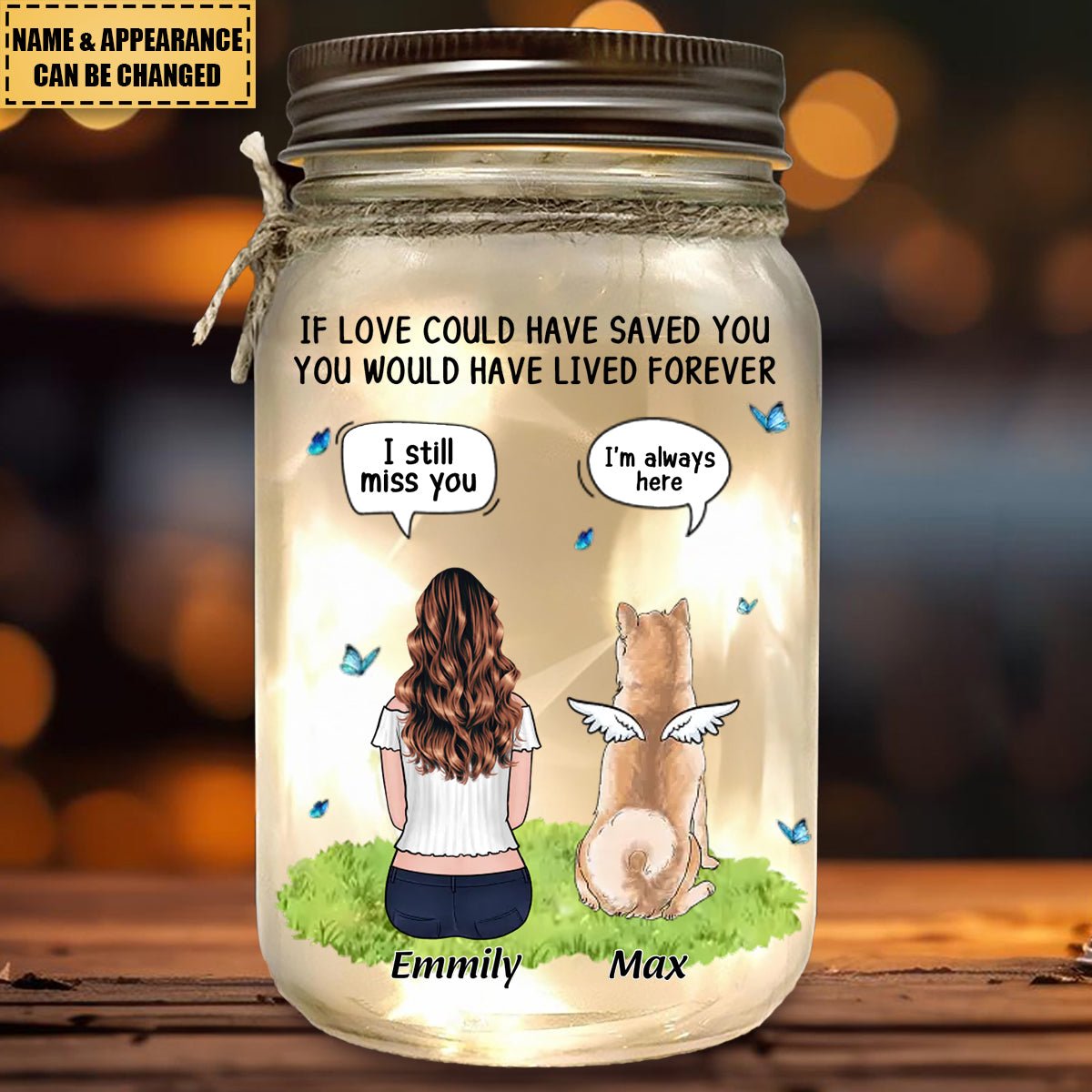 Your Light Will Always Shine In My Heart - Memorial Personalized Mason Jar Light - Sympathy Gift For Pet Owners, Pet Lovers - Image 3