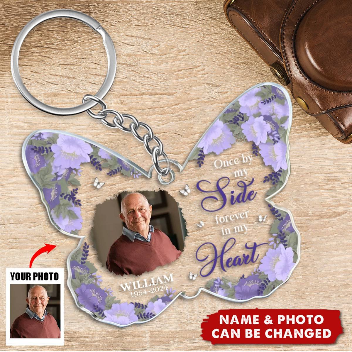 Custom Photo I Am Always With You - Memorial Personalized Acrylic Keychain - Sympathy Gift For Family Members - Image 2