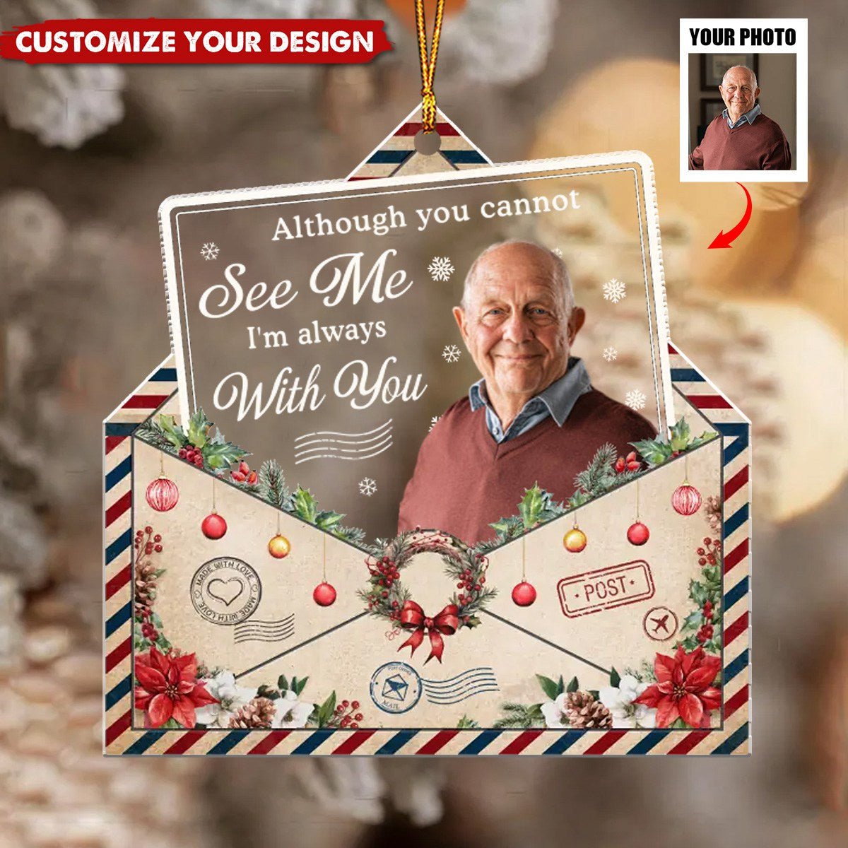 Custom Photo Memories Are The Treasures That Stay Forever - Memorial Personalized Acrylic Ornament - Image 2