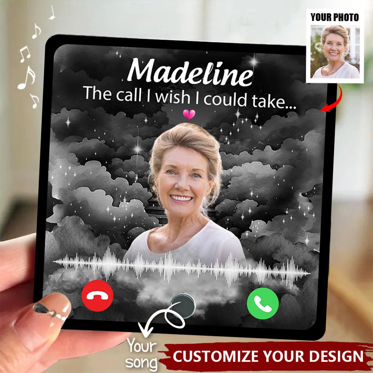 The Call I Wish I Could Take Memorial Voice Message - Personalized Music Fridge Magnet - Image 3