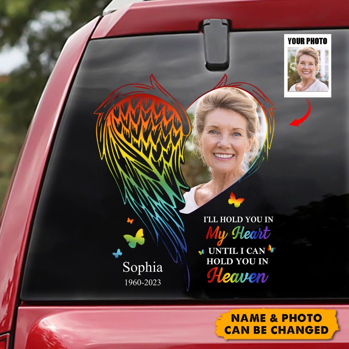 Custom Photo A Piece Of My Heart Memorial - Personalized Decor Decal - Image 2