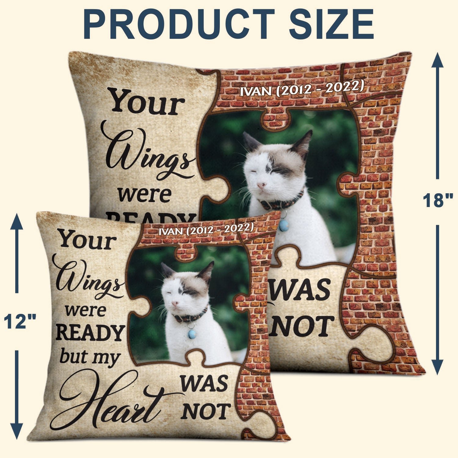 Custom Photo A Piece Of My Heart Is At The Rainbow Bridge - Memorial Gift, Family, Pet Lover - Personalized Custom Pillow - Image 2