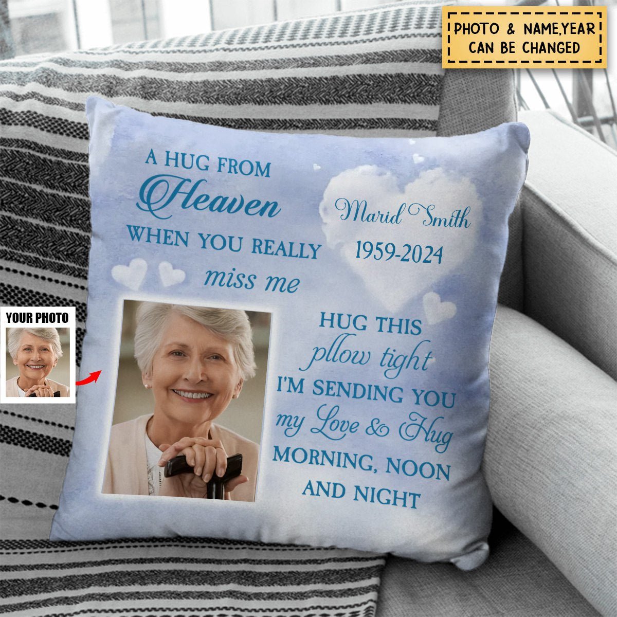 Personalized Memorial A Hug From Heaven Pillow - Image 2