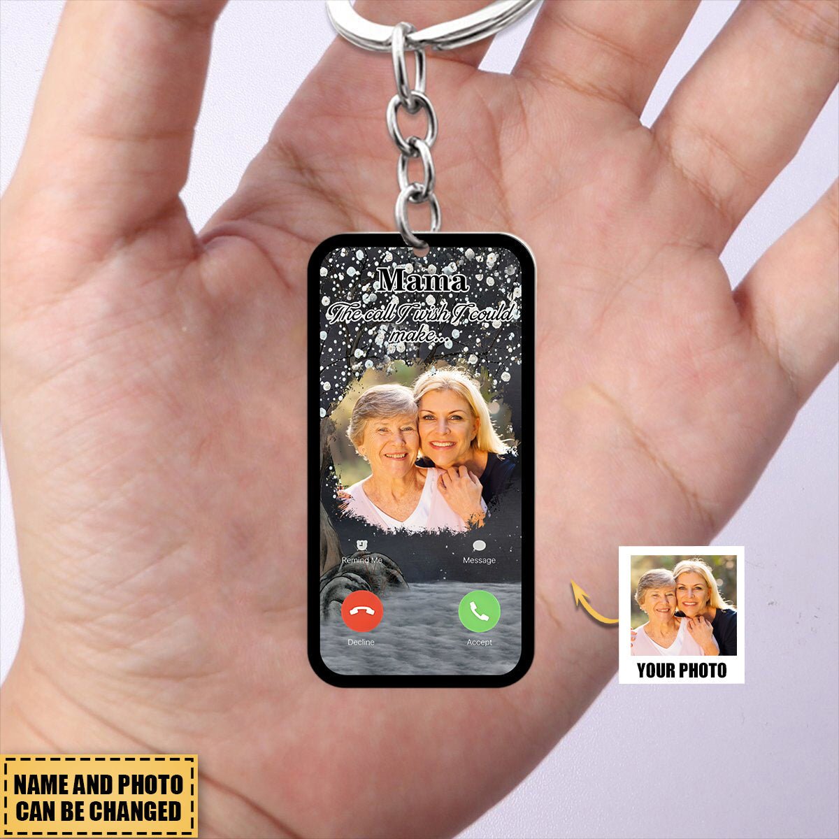 Personalized Memorial The Call I Wish I Could Make Keychain - Image 2