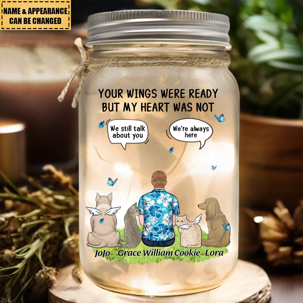 Your Light Will Always Shine In My Heart - Memorial Personalized Mason Jar Light - Sympathy Gift For Pet Owners, Pet Lovers - Image 2