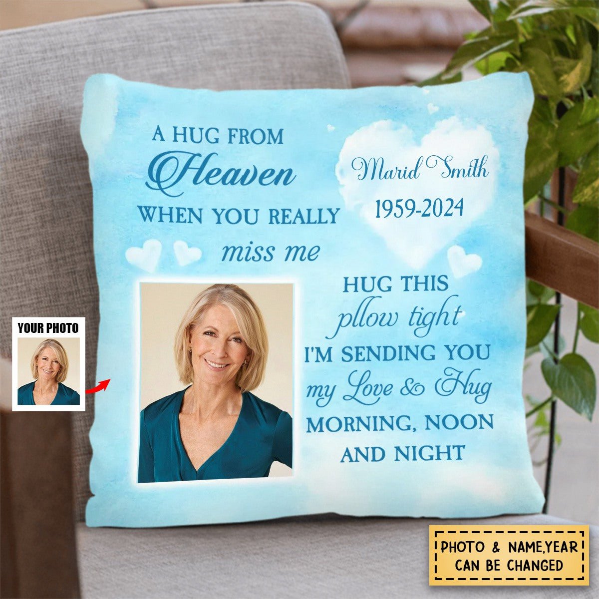 Personalized Memorial A Hug From Heaven Pillow - Image 3