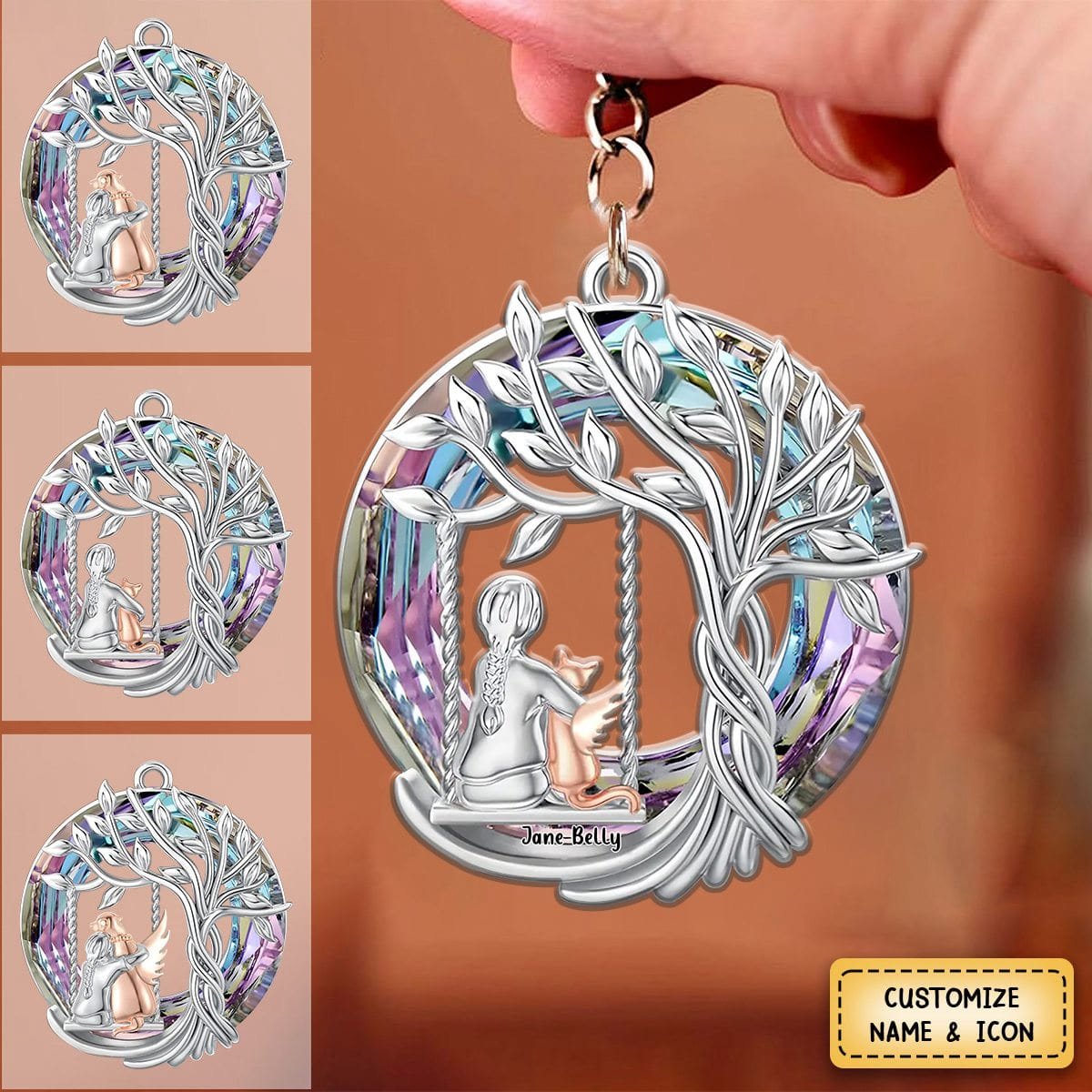 Memorial Gift Idea For Dog/ Cat Owner - Personalized Acrylic Keychain - Image 2