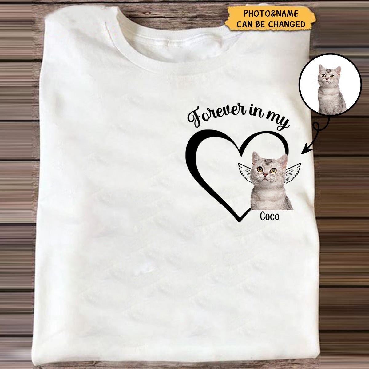 Custom Photo Forever And Always In My Heart - Memorial Personalized Unisex T-Shirt - Image 2