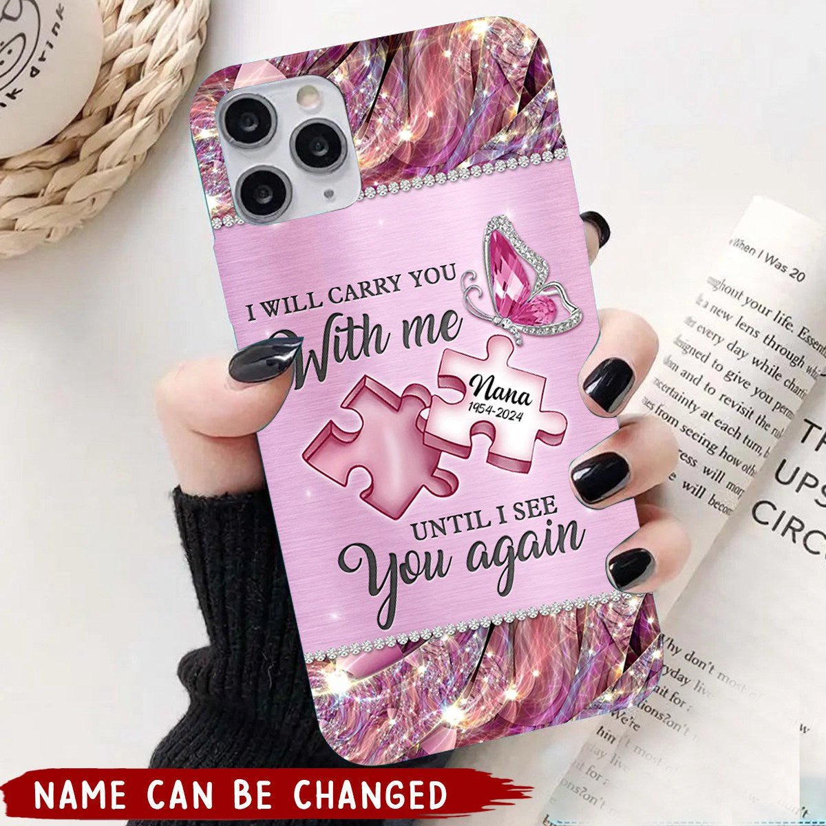 A Piece Of My Heart Lives In Heaven - Memorial Personalized Clear Phone Case - Image 2