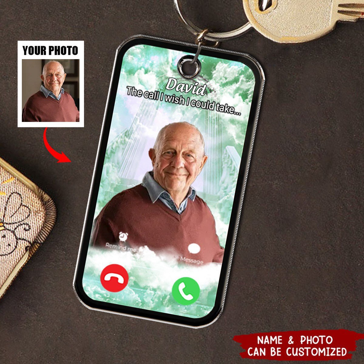 The Call I Wish I Could Take - Personalized Memorial Acrylic Keychain - Image 2
