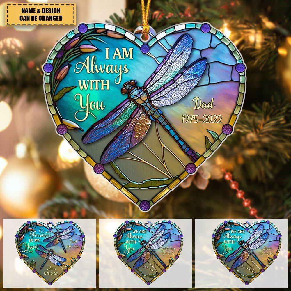 Personalized Memorial Gift I'm Always With You Heart Acrylic Christmas Ornament - Image 2