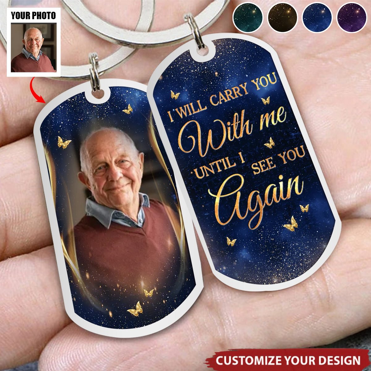 Custom Photo I Will Carry You With Me - Memorial Keychain - Sympathy Gift, Christmas Gift For Family Members - Image 2