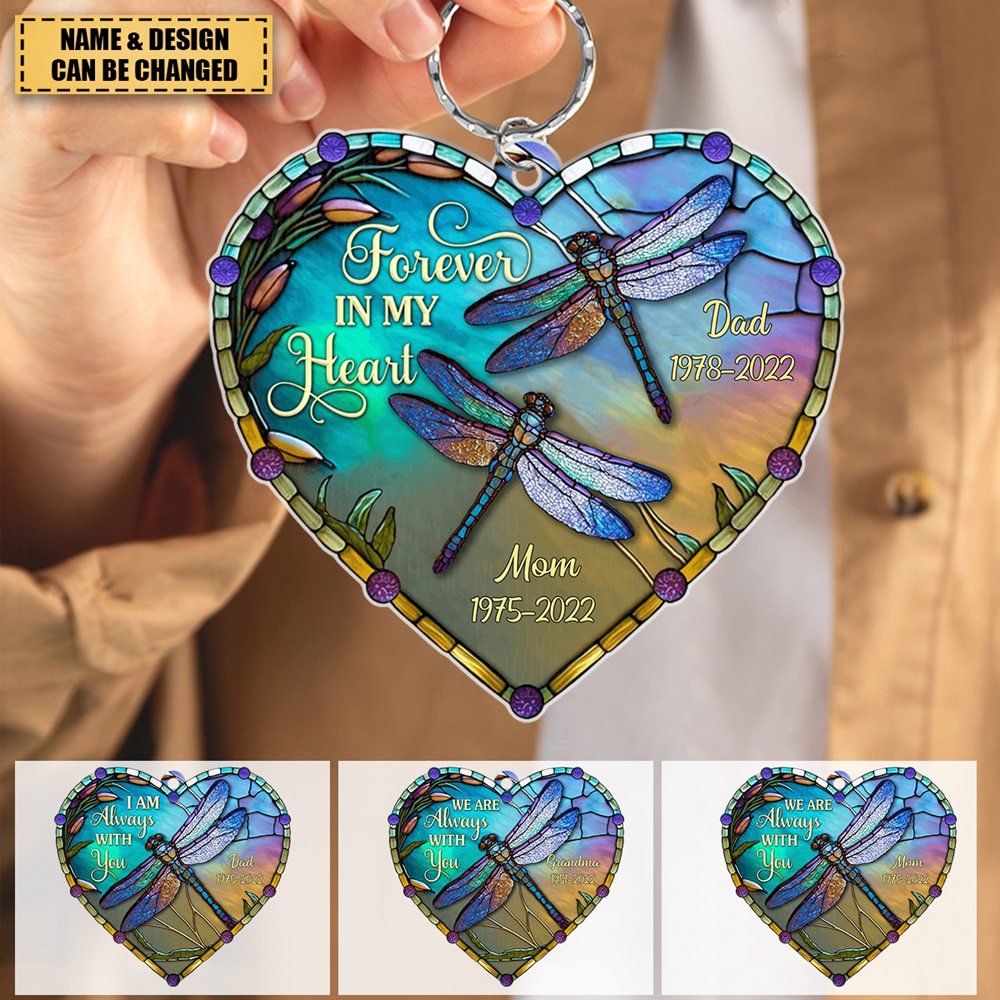 Personalized Memorial Gift I'm Always With You Heart Acrylic Keychain - Image 2