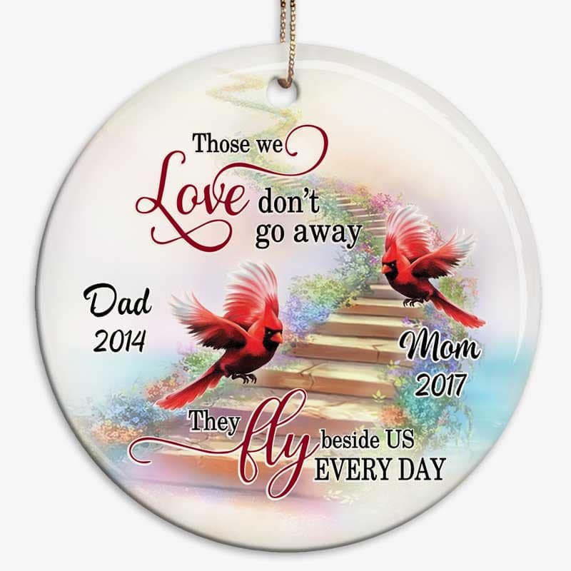Cardinals Personalized Memorial Circle Ornament - Image 4