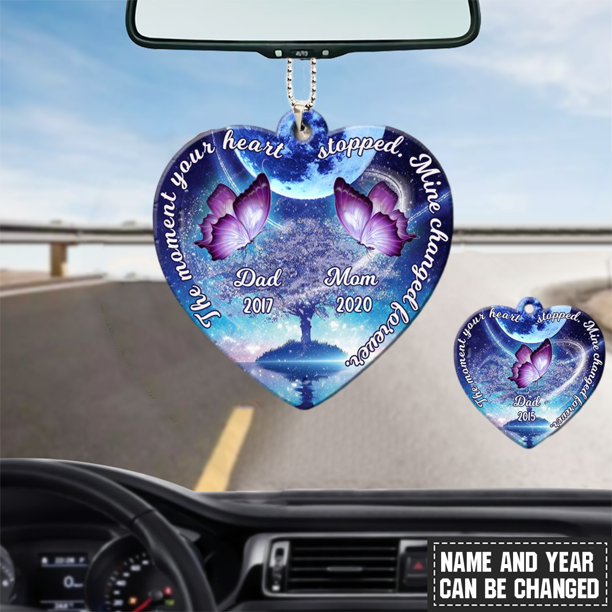 THE MOMENT YOUR HEART STOPPED, MINE CHANGED FOREVER CUSTOM MEMORIAL ACRYLIC ORNAMENT